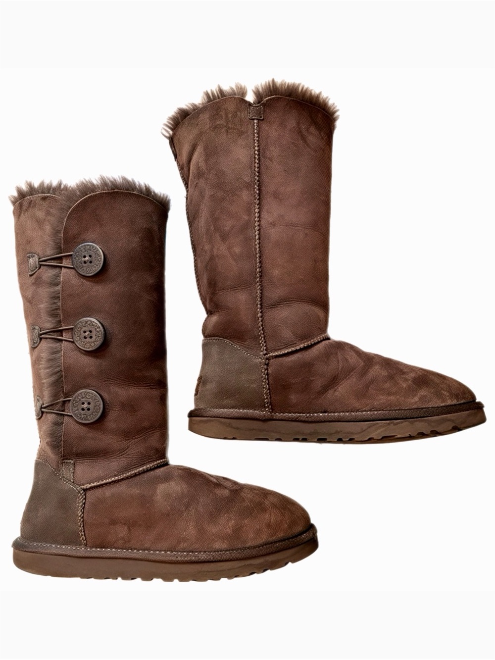 Ugg Bailey Button Triplet Tall Suede Shearling Boots